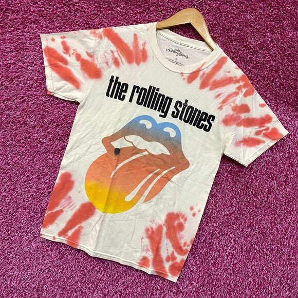 The Rolling Stones Sunset Rock Distressed Tie Dye Tshirt size Small - Picture 3 of 4